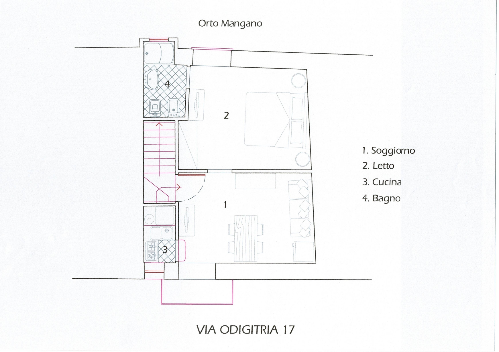 Via Odigitria, 2 locali arredato in centro storico