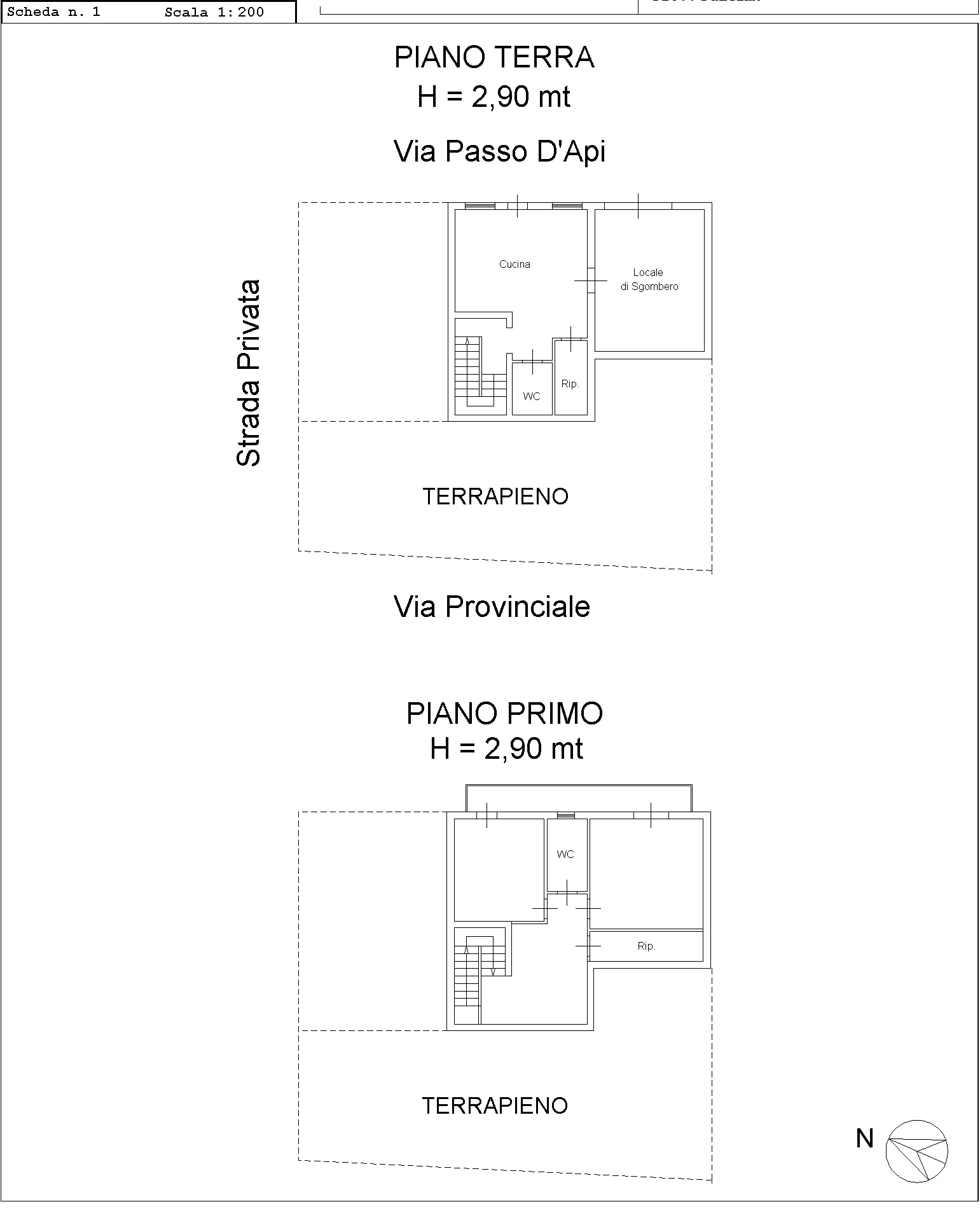 Via Passo d'Api casa con doppi ingressi e box auto